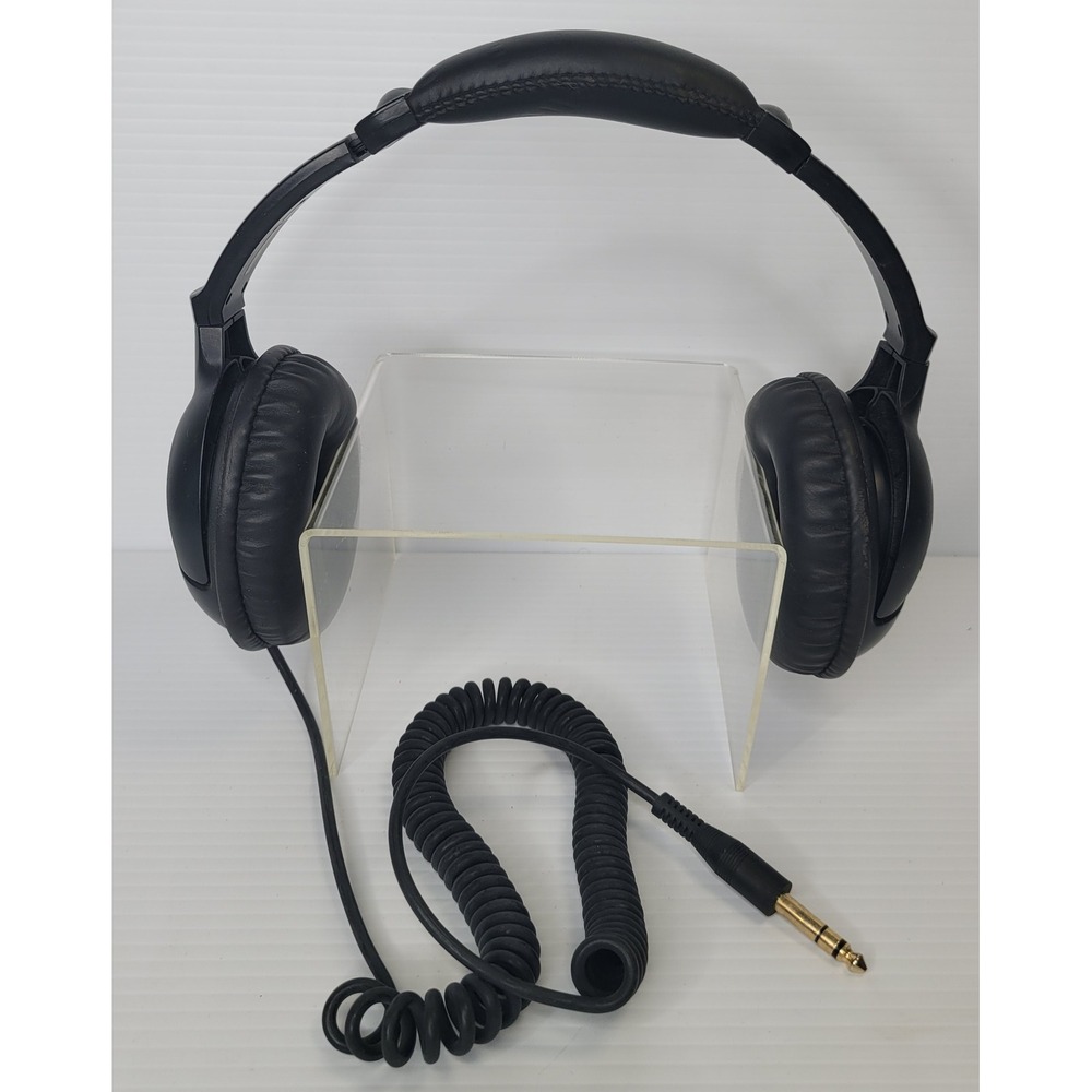 RadioShack Headphones Mens Black Wired Over Ear Coiled Cord Vintage